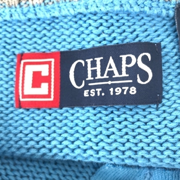 Chaps Over Size Blue Knit Sweater NWT - Picture 4 of 8